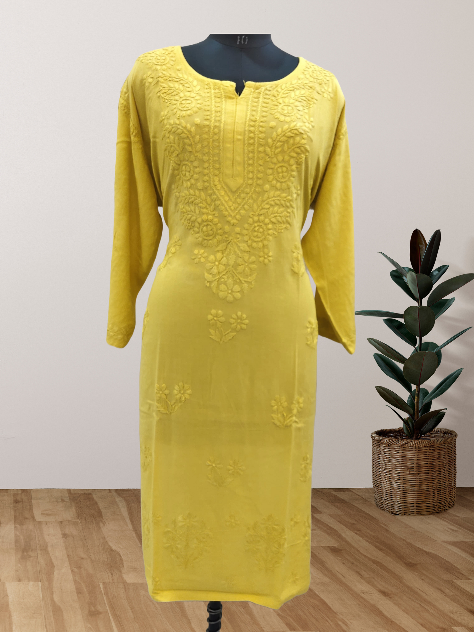 5 Rayon Ton To Tone Kurti With Lucknowi Chikankari Handwork