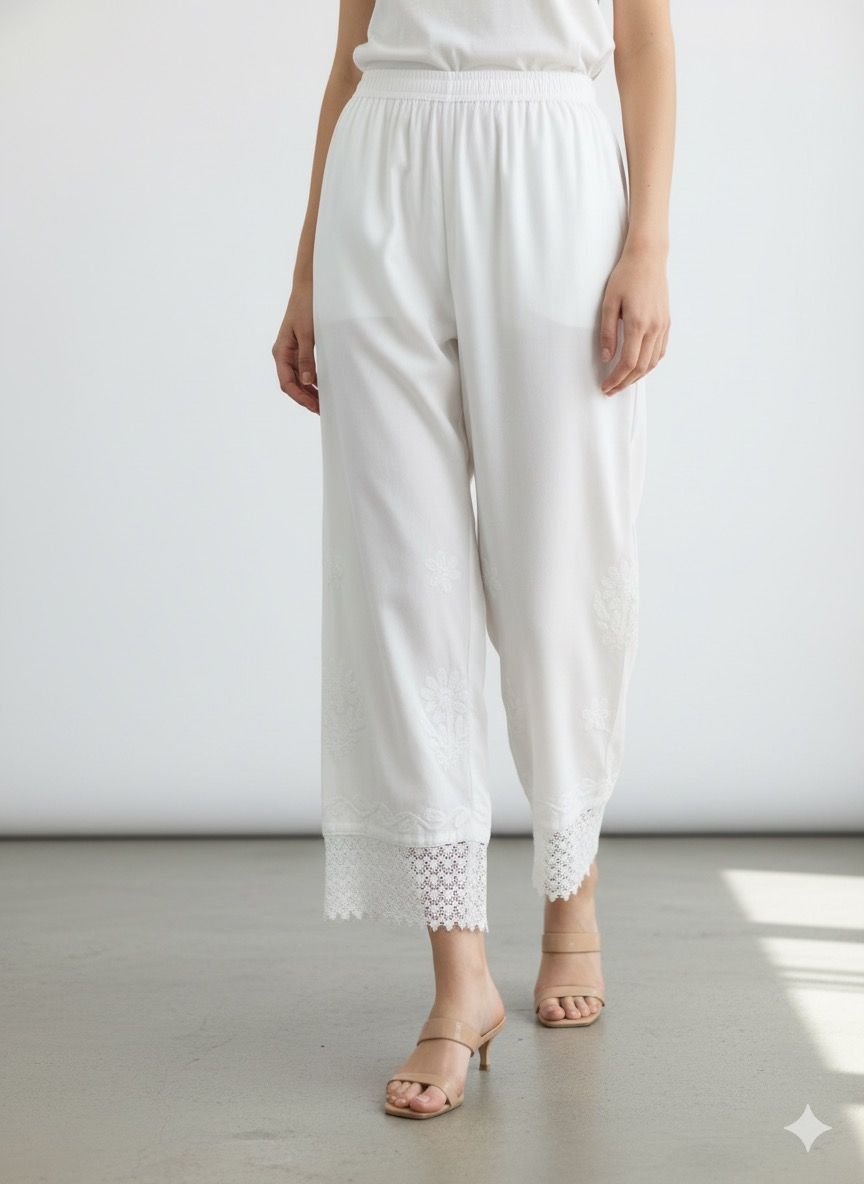 trendy chikan net design pant